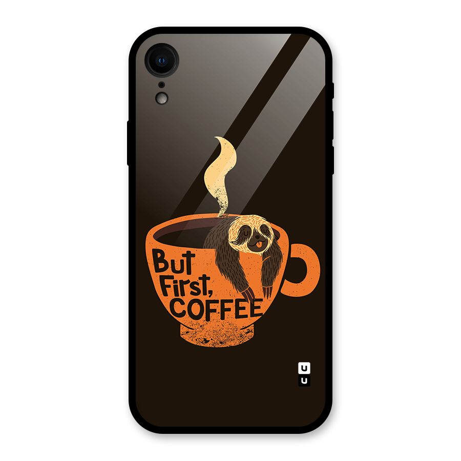 Lazy Coffee Glass Back Case for iPhone XR