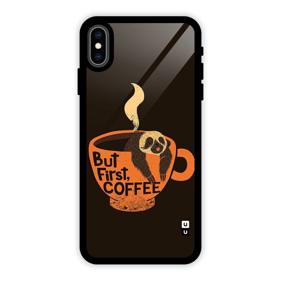 Lazy Coffee Glass Back Case for iPhone XS Max