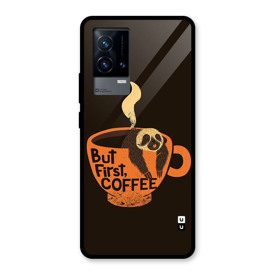 Lazy Coffee Glass Back Case for iQOO 9 5G