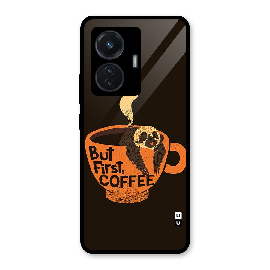 Lazy Coffee Glass Back Case for iQOO Z6 44W