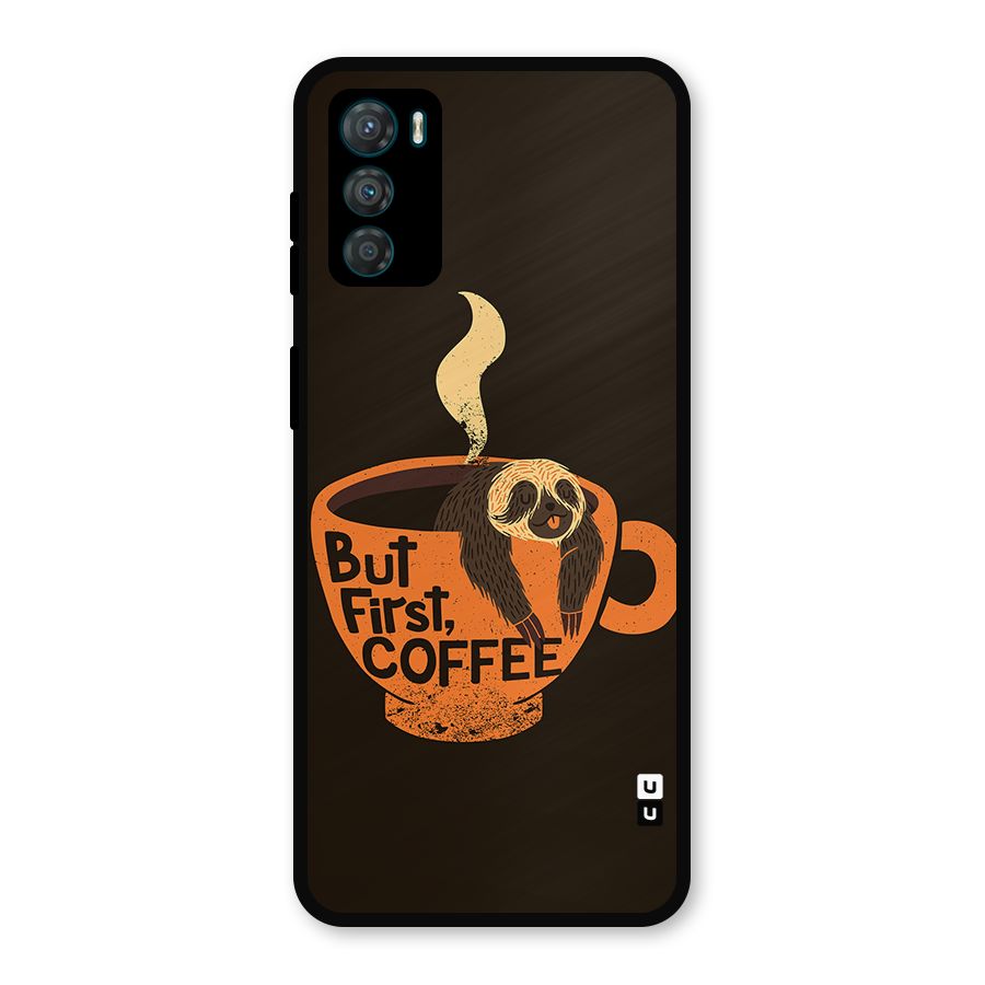 Lazy Coffee Metal Back Case for Moto G42