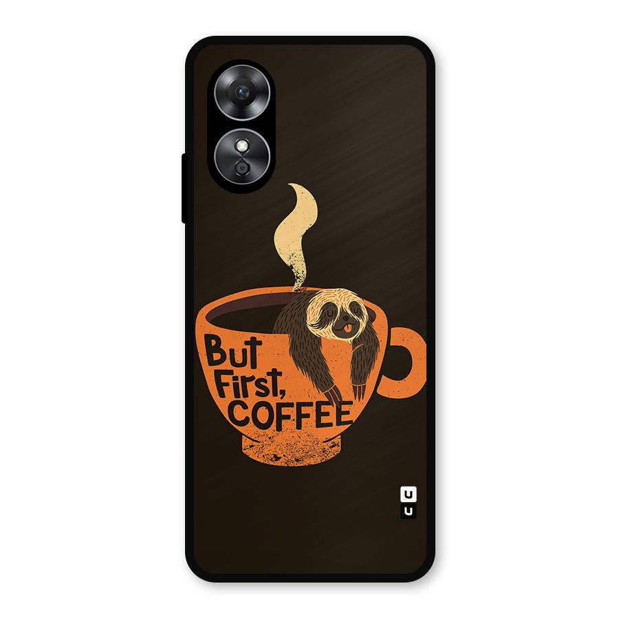 Lazy Coffee Metal Back Case for Oppo A17