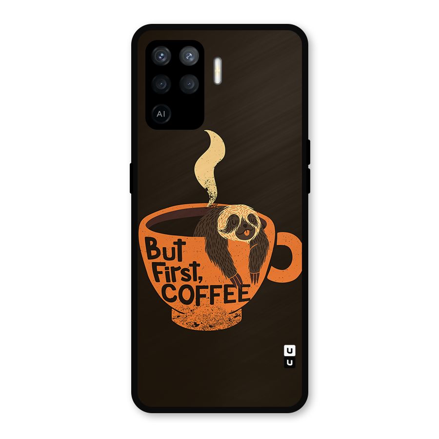 Lazy Coffee Metal Back Case for Oppo F19 Pro