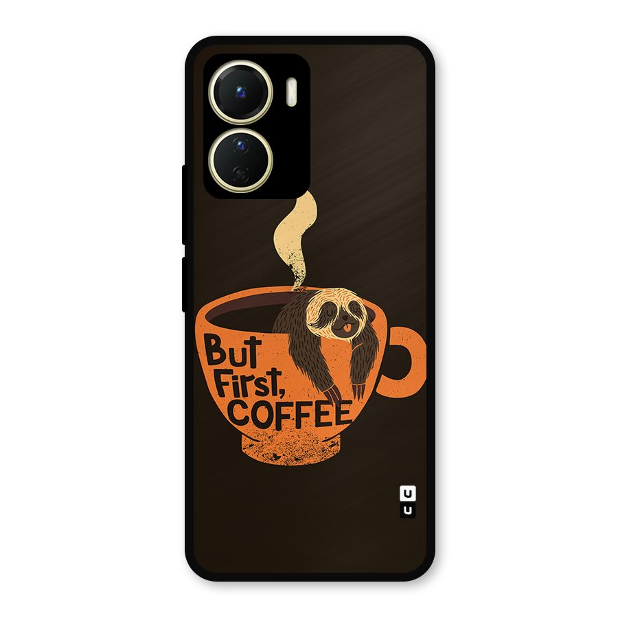 Lazy Coffee Metal Back Case for Vivo T2x
