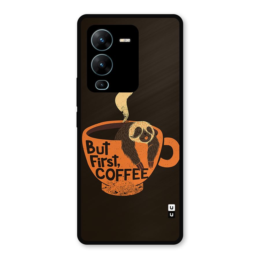 Lazy Coffee Metal Back Case for Vivo V25 Pro