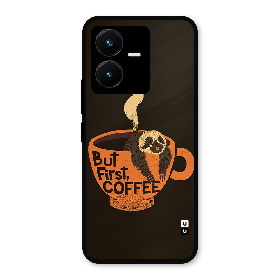 Lazy Coffee Metal Back Case for Vivo Y22