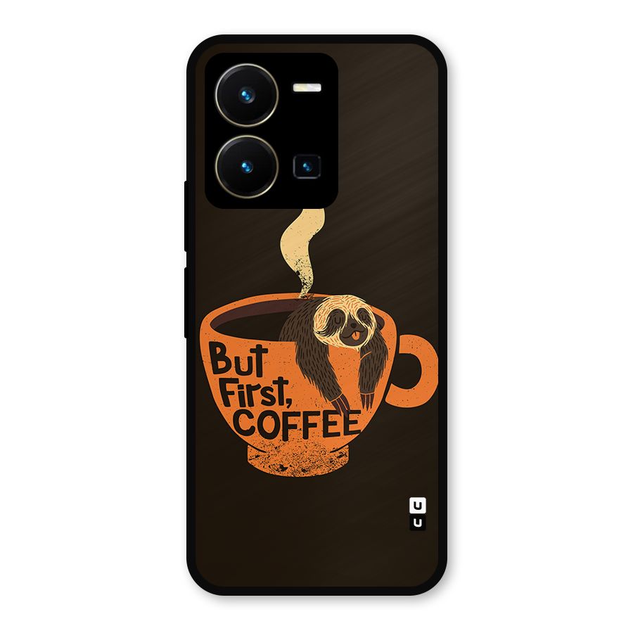 Lazy Coffee Metal Back Case for Vivo Y35
