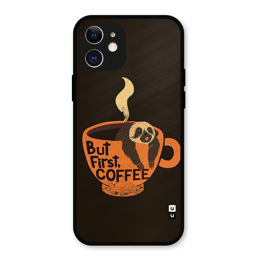 Lazy Coffee Metal Back Case for iPhone 12