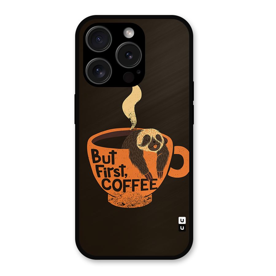 Lazy Coffee Metal Back Case for iPhone 15 Pro