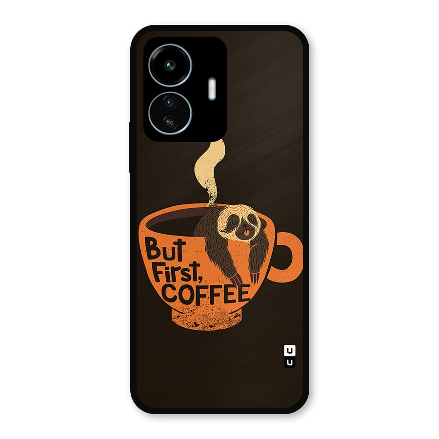 Lazy Coffee Metal Back Case for vivo iQOO Z6 Lite 5G