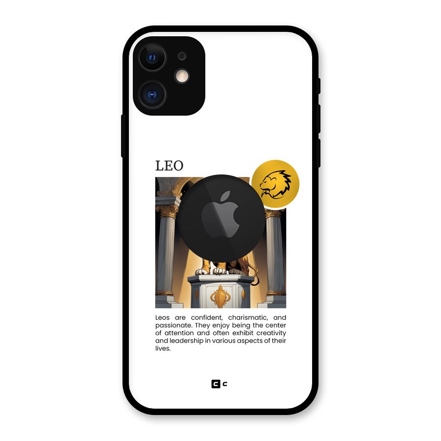 Leader Leo Glass Back Case for iPhone 11 Logo Cut