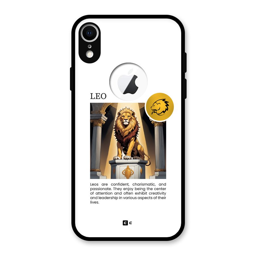 Leader Leo Glass Back Case for iPhone XR Logo Cut