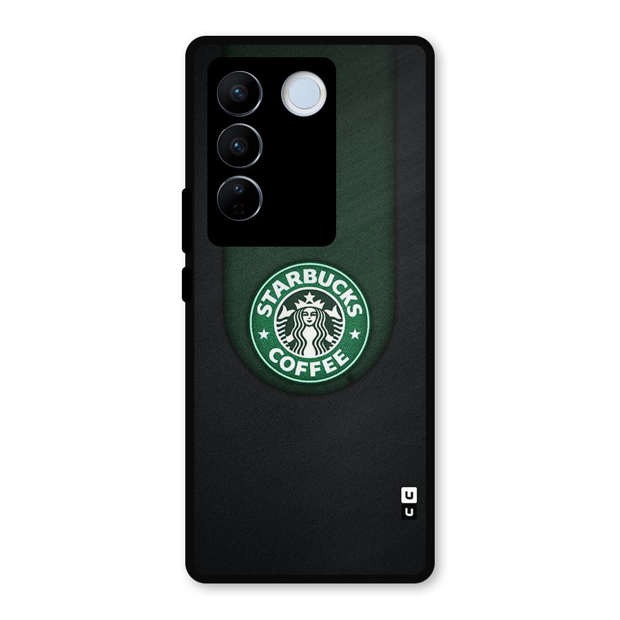 Leaf StarBucks Metal Back Case for Vivo V27 Pro