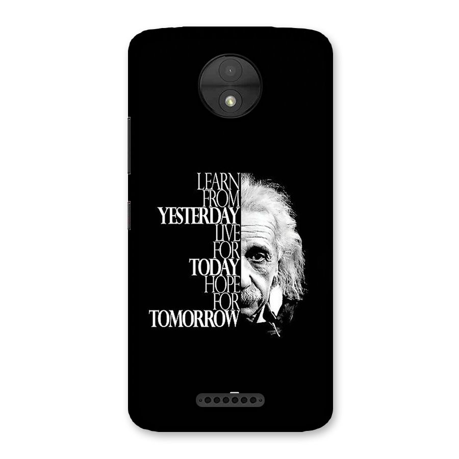 Learn From Yesterday Back Case for Moto C
