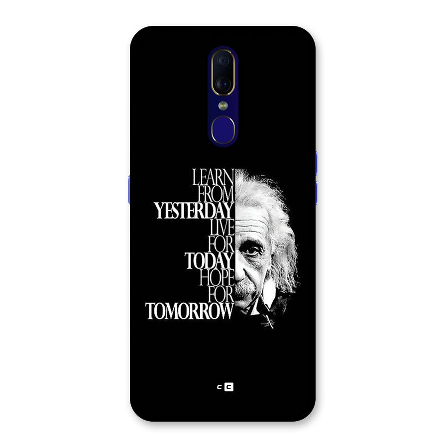 Learn From Yesterday Back Case for Oppo F11