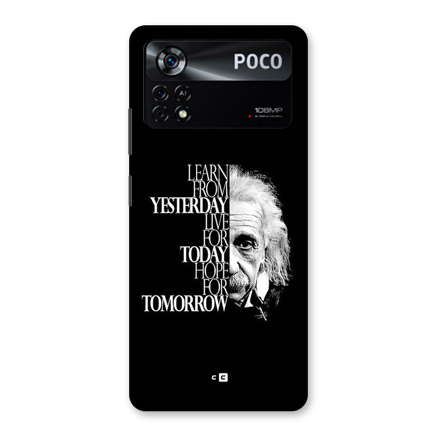 Learn From Yesterday Back Case for Poco X4 Pro 5G