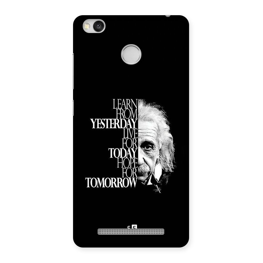 Learn From Yesterday Back Case for Redmi 3S Prime