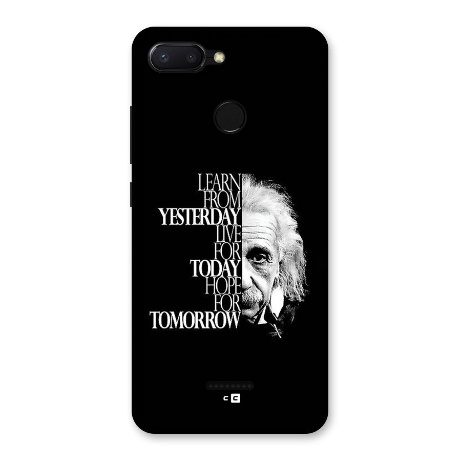 Learn From Yesterday Back Case for Redmi 6
