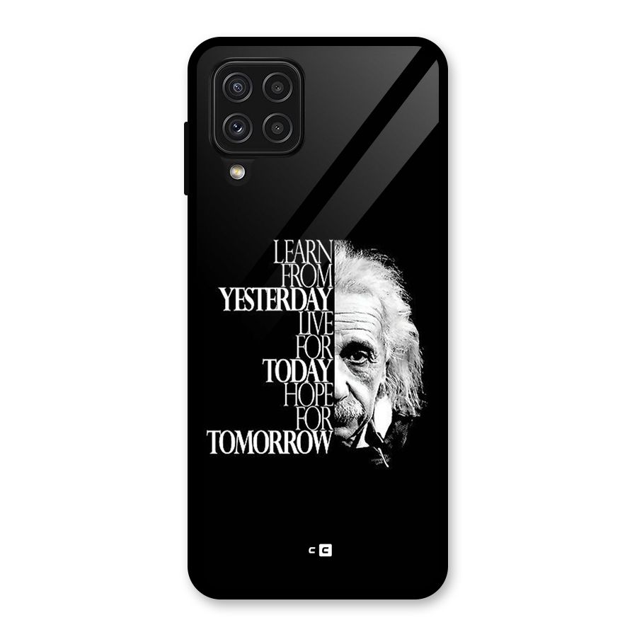 Learn From Yesterday Glass Back Case for Galaxy A22 4G