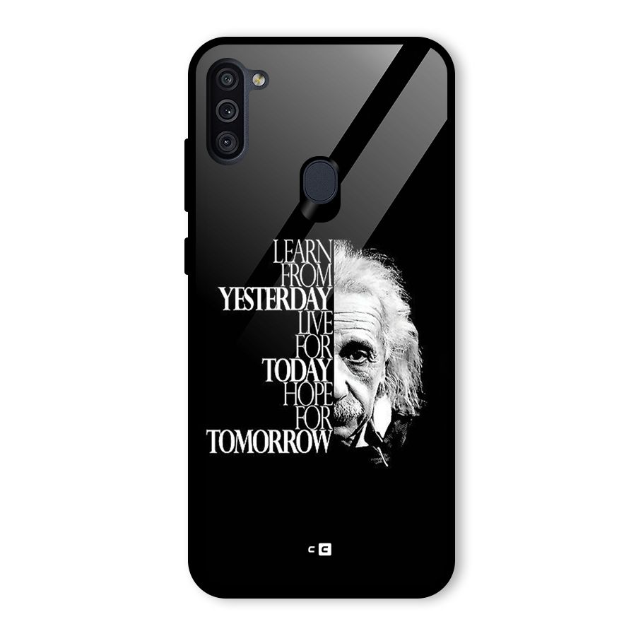 Learn From Yesterday Glass Back Case for Galaxy M11
