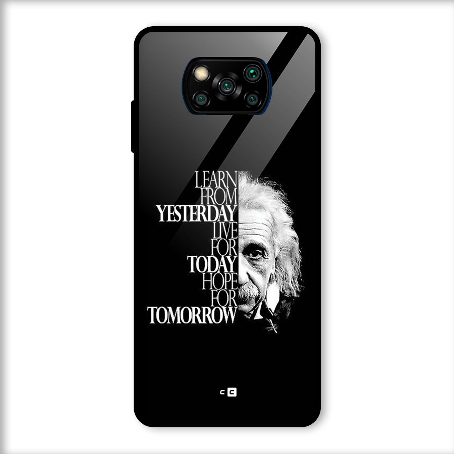 Learn From Yesterday Glass Back Case for Poco X3