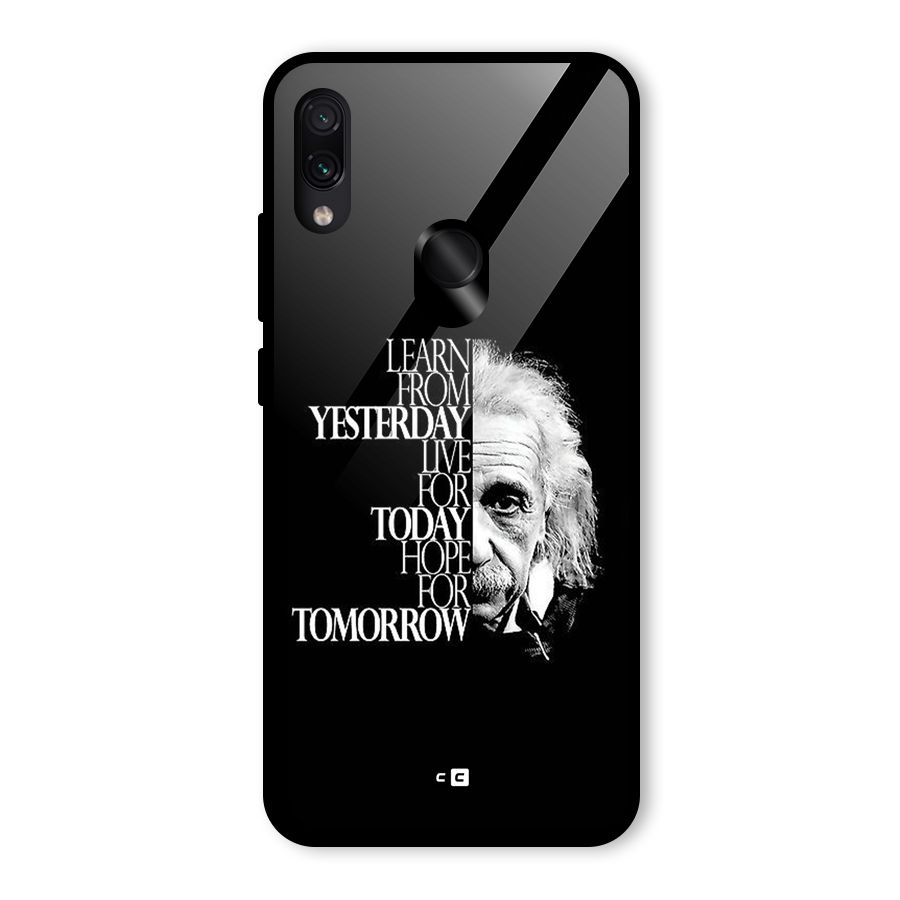 Learn From Yesterday Glass Back Case for Redmi Note 7 Pro