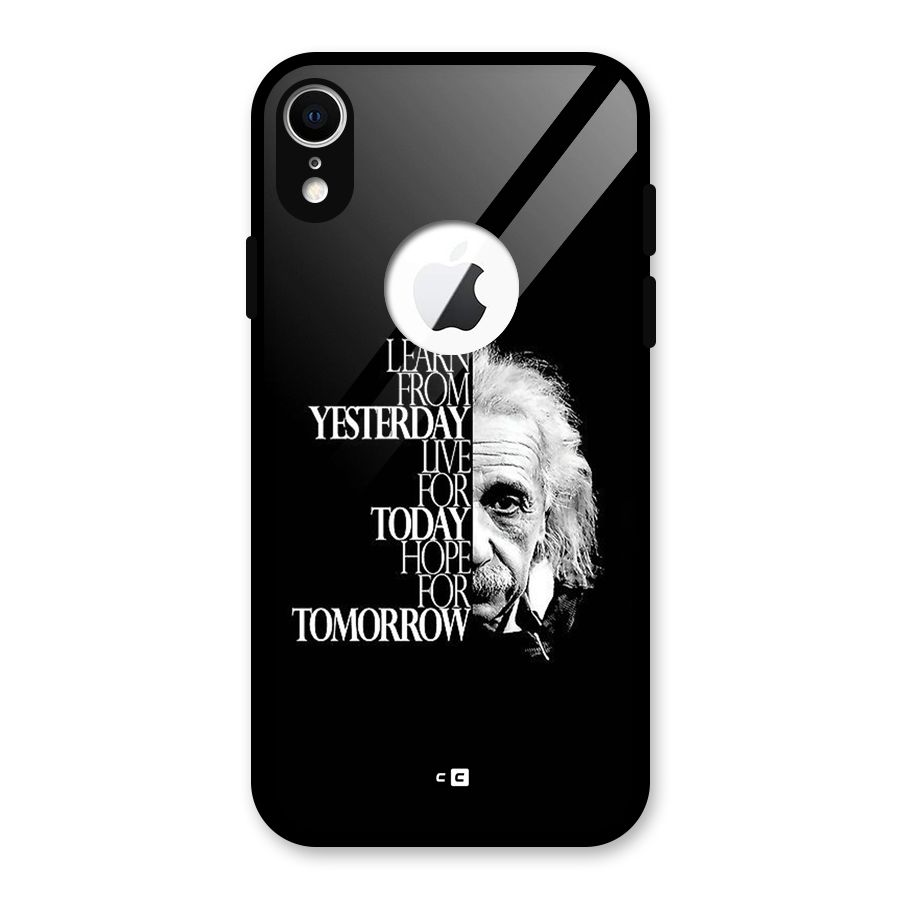Learn From Yesterday Glass Back Case for iPhone XR Logo Cut