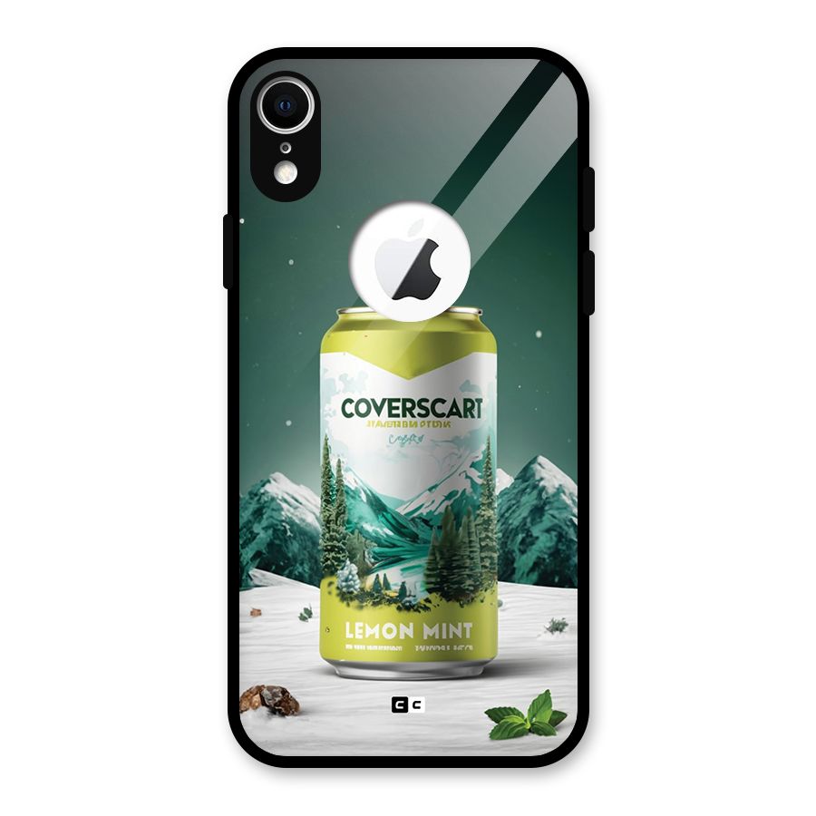 Lemon Mint Glass Back Case for iPhone XR Logo Cut