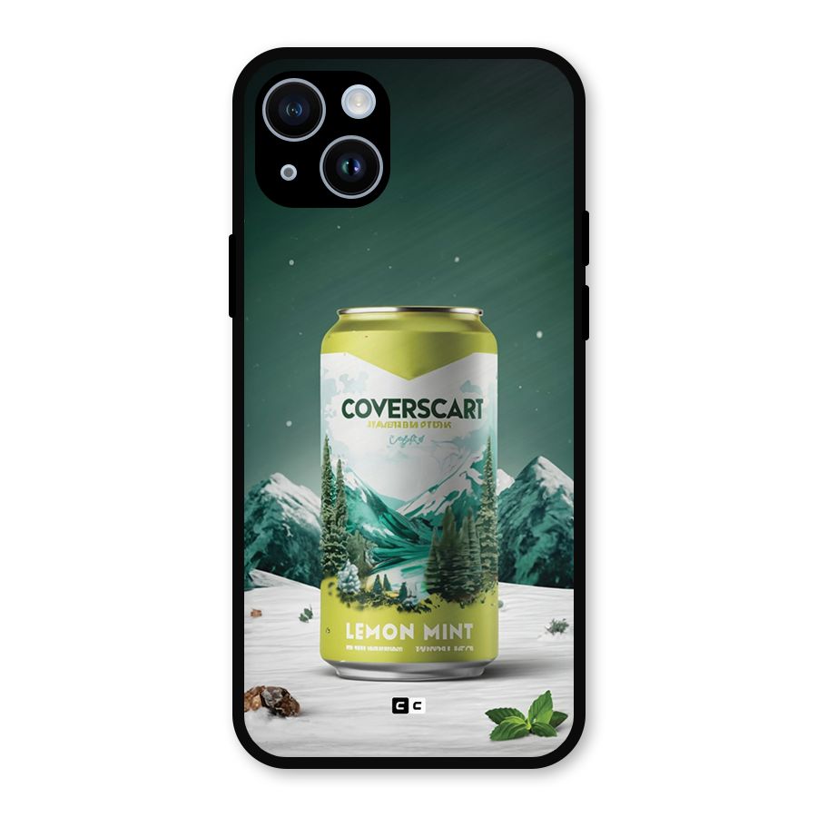 Lemon Mint Metal Back Case for iPhone 14