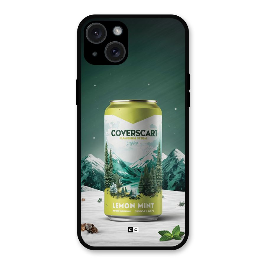 Lemon Mint Metal Back Case for iPhone 15 Plus