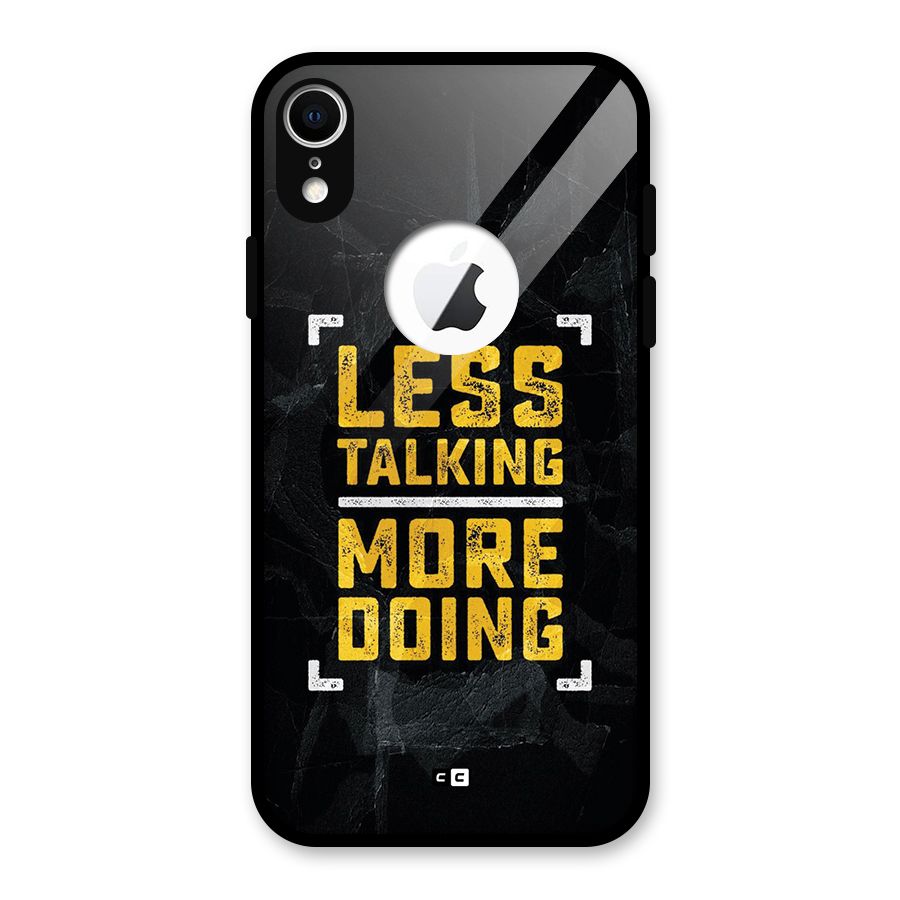 Less Talking Glass Back Case for iPhone XR Logo Cut