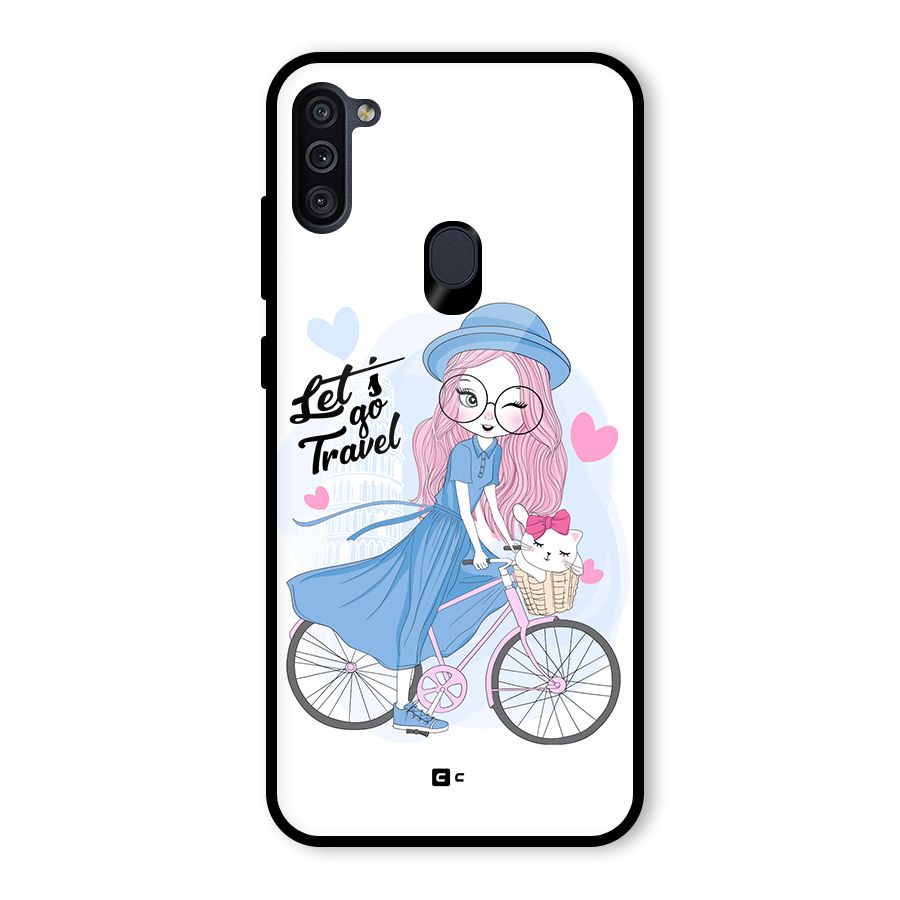 Lets Go Travel Glass Back Case for Galaxy M11