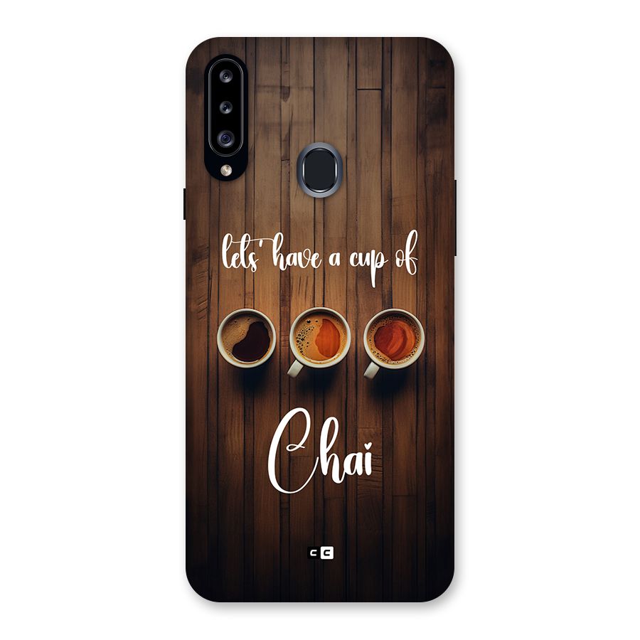 Lets Have A Cup Of Chai Back Case for Galaxy A20s