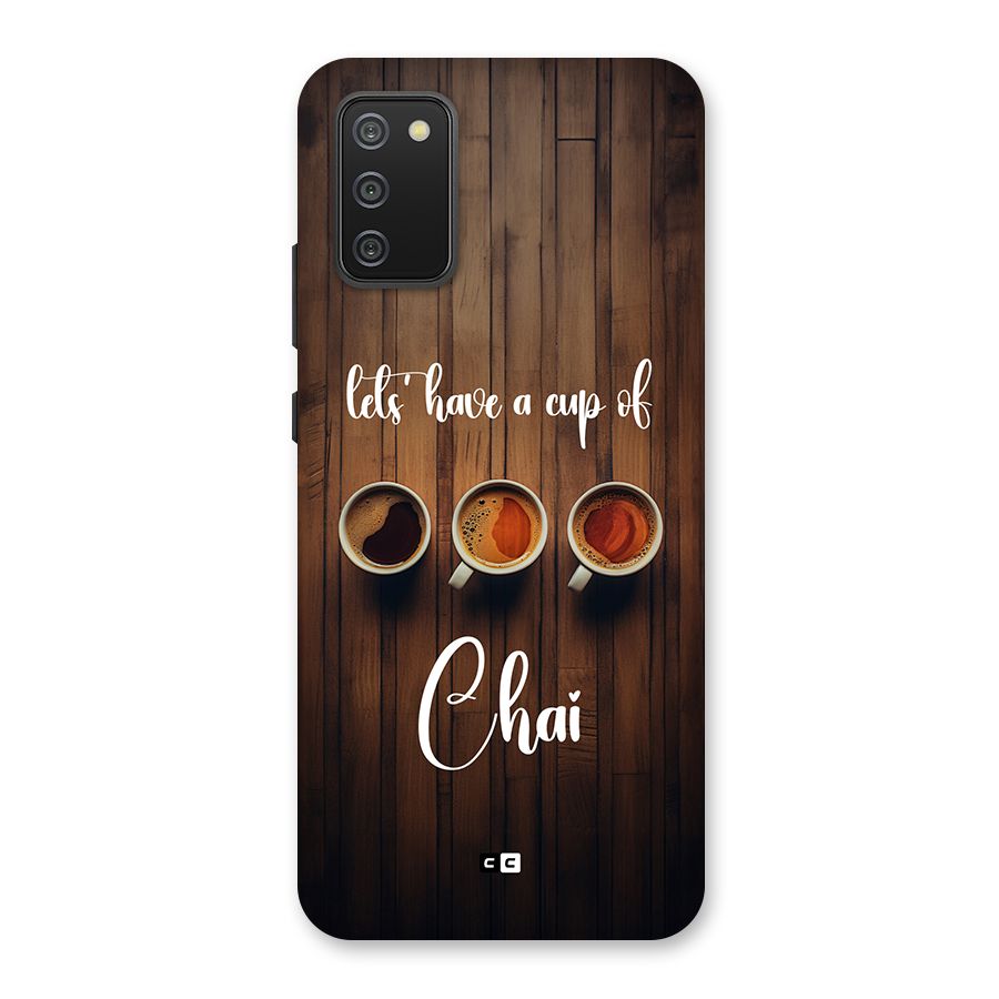 Lets Have A Cup Of Chai Back Case for Galaxy F02s