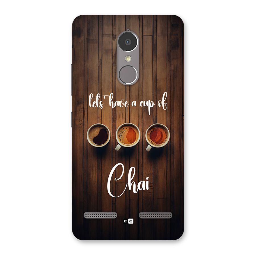 Lets Have A Cup Of Chai Back Case for Lenovo K6