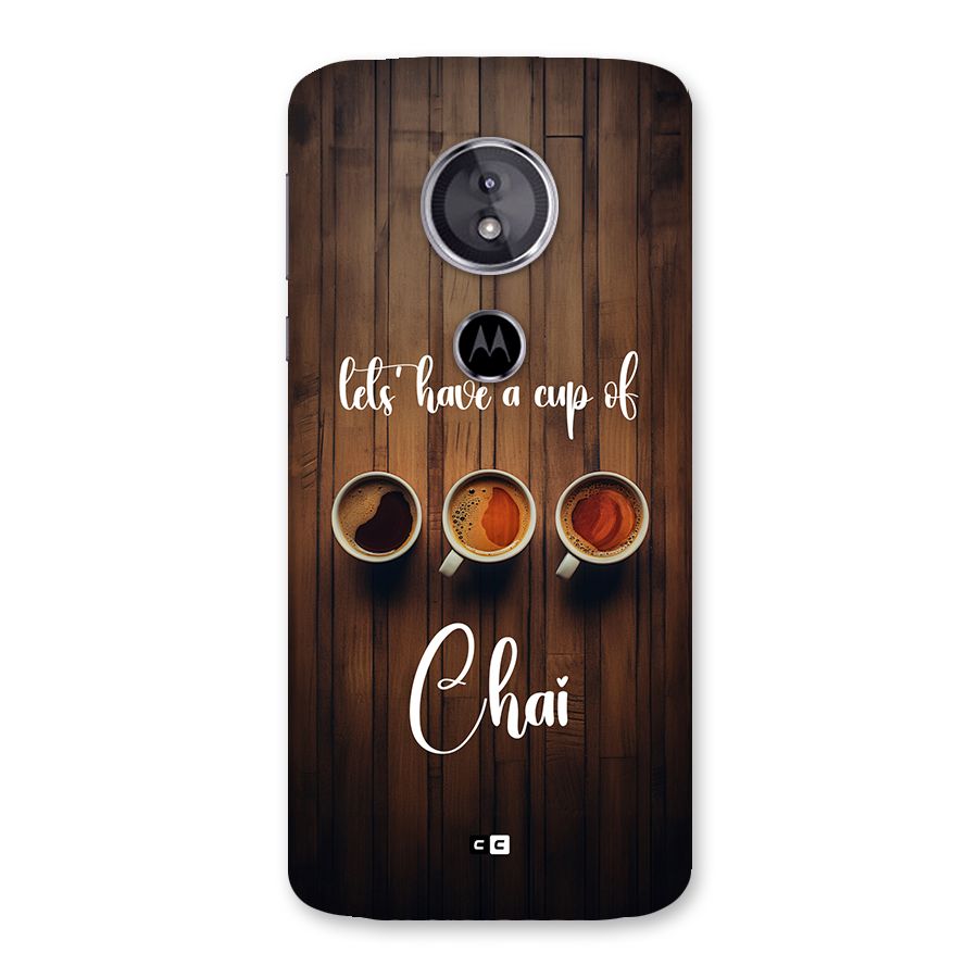 Lets Have A Cup Of Chai Back Case for Moto E5