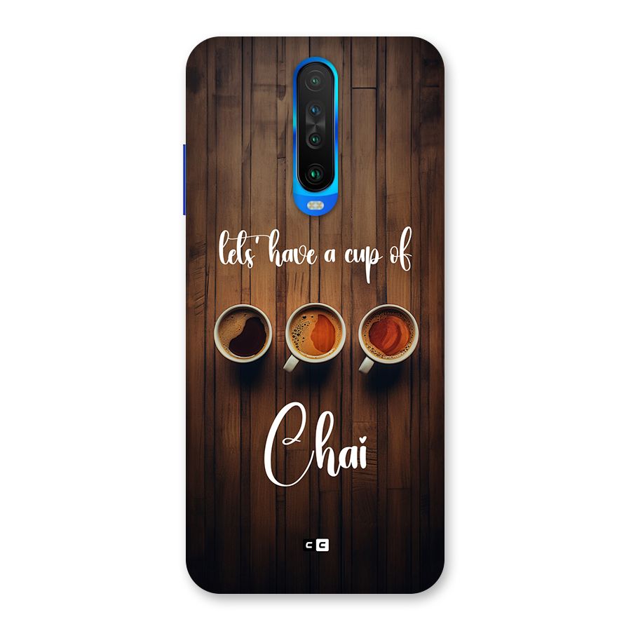 Lets Have A Cup Of Chai Back Case for Poco X2