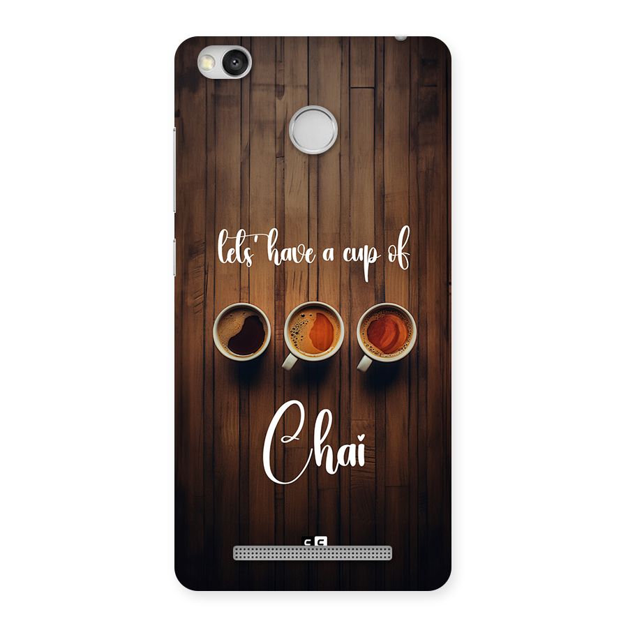 Lets Have A Cup Of Chai Back Case for Redmi 3S Prime
