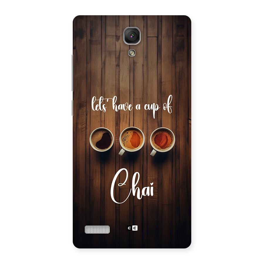 Lets Have A Cup Of Chai Back Case for Redmi Note
