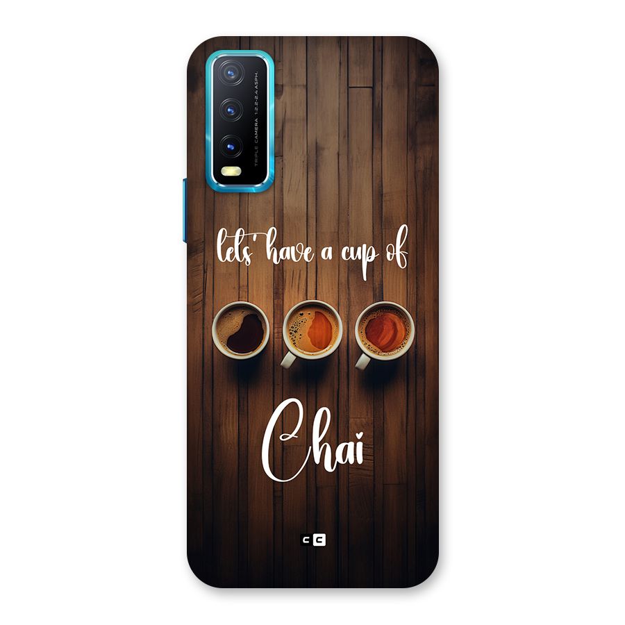 Lets Have A Cup Of Chai Back Case for Vivo Y20
