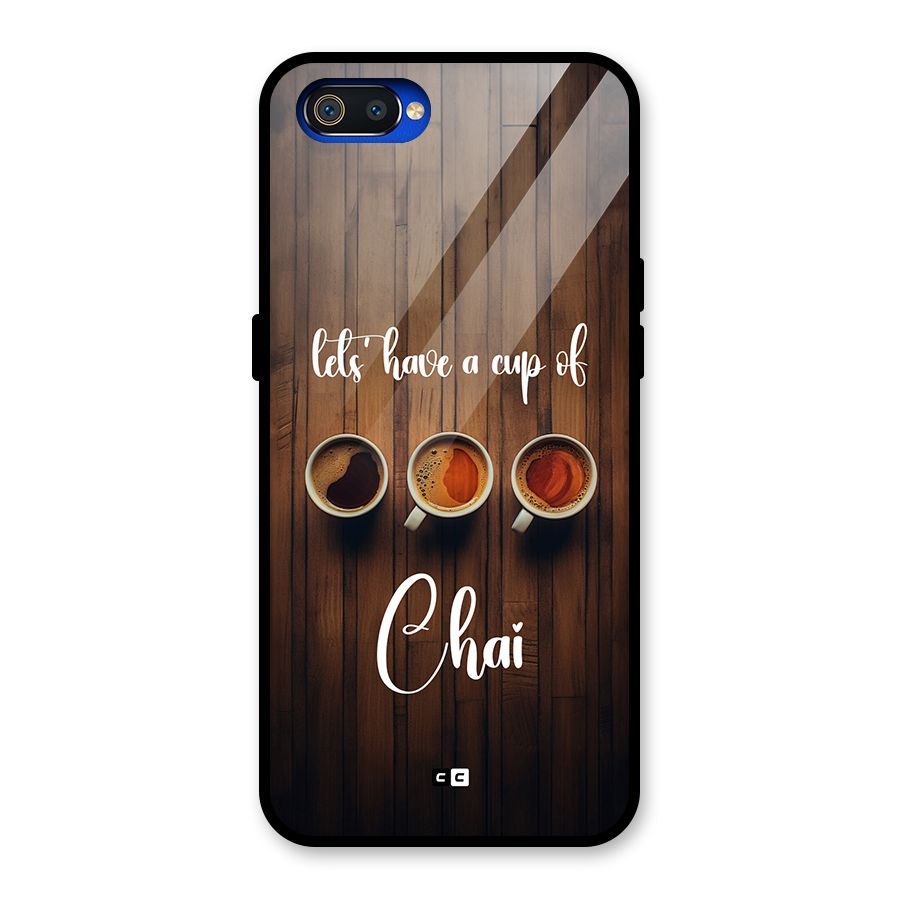 Lets Have A Cup Of Chai Glass Back Case for Realme C2