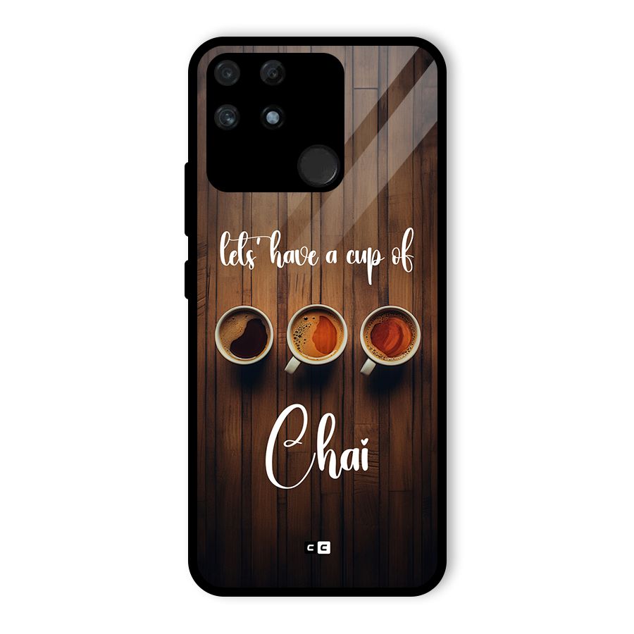 Lets Have A Cup Of Chai Glass Back Case for Realme Narzo 50A