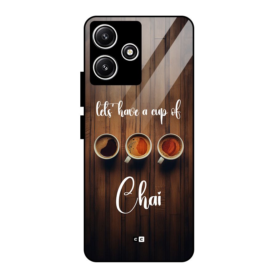 Lets Have A Cup Of Chai Glass Back Case for Redmi 12 5G