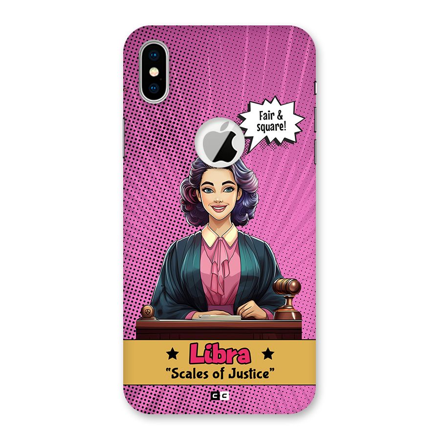 Libra Justice Back Case for iPhone X Logo Cut