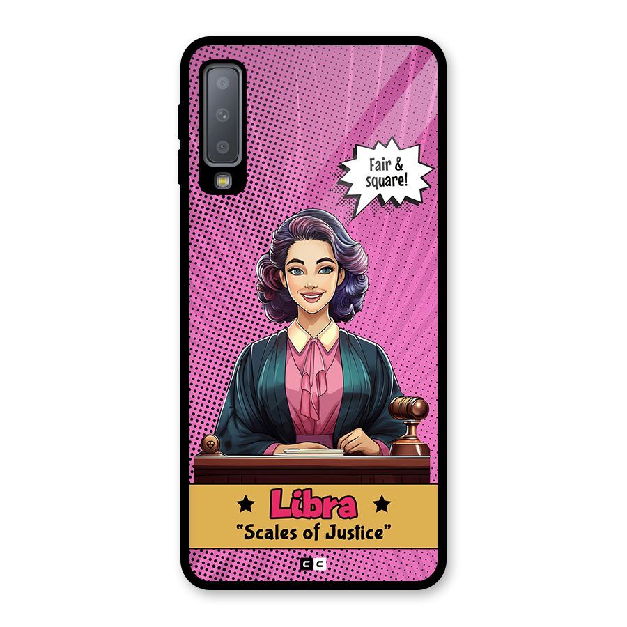 Libra Justice Glass Back Case for Galaxy A7 (2018)