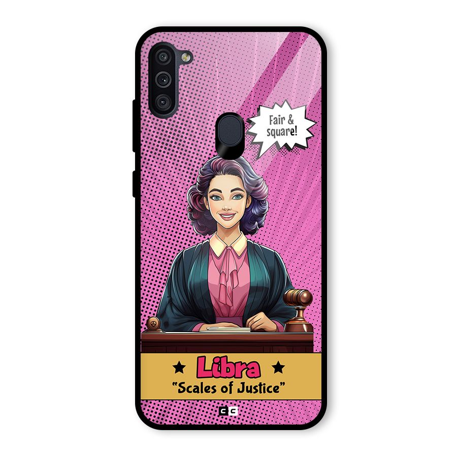 Libra Justice Glass Back Case for Galaxy M11