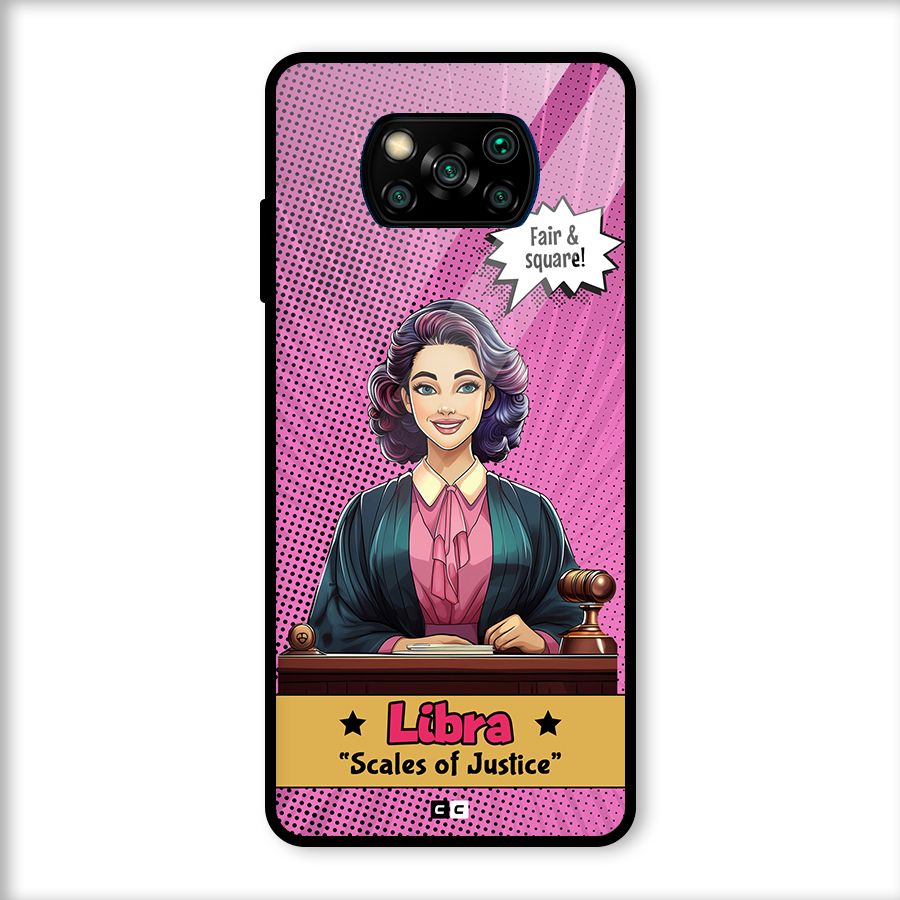 Libra Justice Glass Back Case for Poco X3