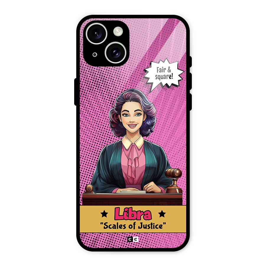 Libra Justice Glass Back Case for iPhone 15 Plus