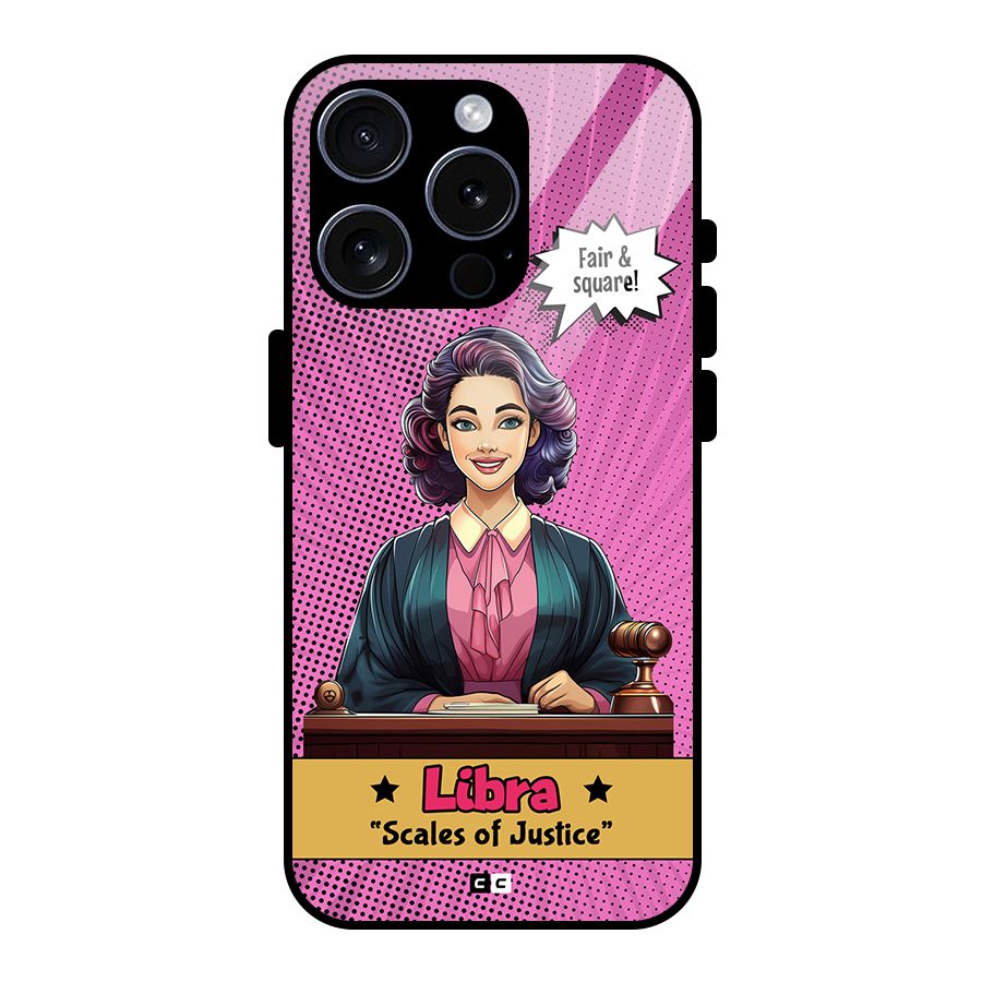 Libra Justice Glass Back Case for iPhone 15 Pro