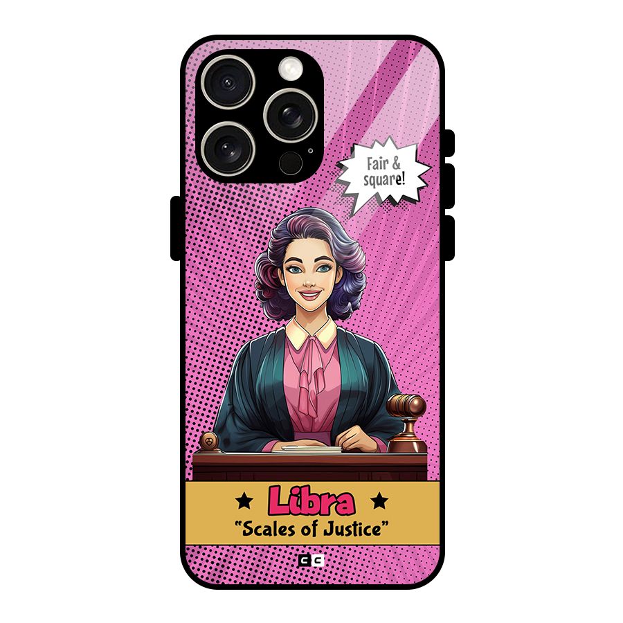 Libra Justice Glass Back Case for iPhone 15 Pro Max